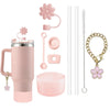 9pcs Accessories Set 3 Spill Proof Stopper Flowers Straw Cover Boot 2 Straw and Brush and 1 Flower Charm Chain for Stanley Cup - Image 9