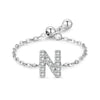 Silver 26 English Letters Adjustable Chain Finger Rings For Women Wedding Anniversary Jewelry - Image 26