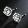 TrendMen Hiphop Rock Square Cubic Copper Zirconia Stud Earrings For Men Boy Silver Color Metal Crystal Earring Party Ear Jewelry - Image 5