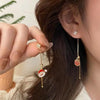Christmas Red Dangle Earrings For Women Rhinestone Snowflake Pearl Earring Christmas Party Festival Year Jewelry - Image 9