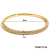 316L Stainless Steel Bangle Bracelet with Cubic Zirconia Details in Gold-Tone - Image 27