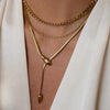 Stainless Steel Y-Shaped Necklace with a Slim Pendant Drop - Image 1