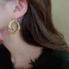 Aesthetic Twist Hoop Earrings for Women Gold Color Ear Loops Modern Lady's Daily Wear Statement Jewelry - Image 5