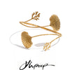 Ocean Style Stainless Steel Metal Shell Adjustable Upper Arm Open Bangle Pvd Plated Summer Beach Holiday Jewelry - Image 1