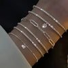 6Pcs Silver Rhinestone Bracelets for Women Girls Korean Sparkling Starry Sky Charm Bracelets Party Jewelry - Image 1