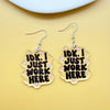 Transparent Acrylic I ok,I Just Work Here Letter Dangle Earrings for Women Niche Design Earring Party Jewelry Gifts - Image 7