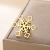 Stainless Steel Snowflake Brooch Pin in Gold-Tone or Silver-Tone - Image 6