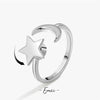 Rose Flower Rotating Ring For Women Spinner Fidgets Heart Charm Adjustable Open Rings Star Moon - Image 34