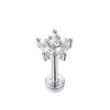 Flower Cluster Cartilage Piercing Stud with Clear Stone Accents - Image 4
