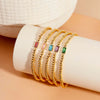 Stainless Steel Gold Plated Birthstone Bracelet For Women Pink Red Cubic Zirconia Chunky Beads Chain Bracelets Bangles - Image 3
