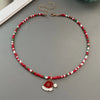 Christmas Necklaces for Women Girls Handmade Rice Beads X'mas Tree Santa Claus Snowman Gift Necklace Pendant Year Jewelry - Image 18