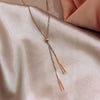 1pcs Necklace Ladies Simple Hip Hop Style Tassel Accessories Copper Beads Adjustable Jewelry - Image 2