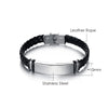 Braided Leather and Stainless Steel Bracelet with 21 cm Length - Image 23