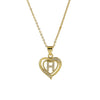 A-Z English Letter Initial Necklace Gold Plated Necklace Micro Setting Zircon Heart Necklace for Women - Image 12