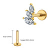 Titanium 16G Cluster Marquise CZ Tragus Helix Stud Conch Lobe Rook Cartilage Leaf Climber Flat Back Labret - Image 30