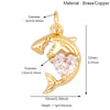Enamel Fish Bone Squid Marine Sea Dalphin Charm Pendant, Gold Silver Plated Zircon Jewelry Finding Supplies - Image 7