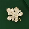 Maple Leaf Brooch Temperament Chest Flower Pin Inlaid Zircon Men's And Women's Jewelry Party Gift - Image 5