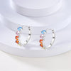 Colorful Cubic Zirconia Huggie Hoop Earrings in Flower Butterfly and Clover Designs - Image 48