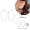 Silver Women Hoop Earrings Gifts For Girl U Rhombic Shape Geometric Lines Zircon Earring - Image 20