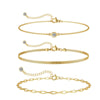 3pcs Gold Plated Stainless Bracelet Sets for Women Girls Snake Chain Cuban Link Cuff Bangle Stackable Bracelets - Image 6