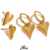 Stainless Steel Chic Heart Huggie Hoop Earrings Charm Gold Color Jewelry for Women - Image 1