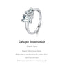MODIAN Solid 925 Sterling Silver Rectangle & Heart Sparkle Clear CZ Female Ring For Women Wedding Fine Promise Jewelry