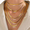 Unisex Snake Chain Choker Necklace Stainless Steel Herringbone 2/3/4/5mm Gold Color Chain Necklace For Women Jewelry - Image 4