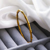 Stylish Stainless Steel Gold Plated Bamboo Link BanglesTrend Bracelet For Ladies Gents Romantic Celebration Present Chic Jewelry - Image 12