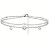 Sliver Plated CZ Anklet Bracelets for Women Girl Heart Charm Dainty Layer Chain Anklets Jewelry Gifts - Image 12