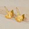 Elegant Chinese Style Ginkgo Leaf Earrings Women Stainless Steel Simple Dangle Earrings Daily Jewelry Birthday Gift - Image 5