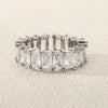 Open Square Ring with Cubic Zirconia Accents in Gold-Tone or Silver-Tone - Image 3