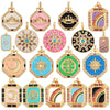 Enamel Sun Moon Rainbow Compass Charm Pendant, Gold Plated Jewelry Accessories for Bracelets Necklaces Making - Image 1
