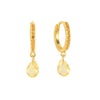 Multicolor Zircon Water Drop Small Hoop Earrings for Women Stainless Steel Pendant Piercing Earrings - Image 27