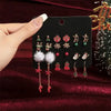 12/20 Pair Christmas Earring Set For Women Shiny Crystal Zircon Snowflake Elk Bowknot Elk Xmas Tree Earring Year Gifts - Image 18