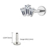 Titanium 16G Triple Baguette CZ Crown Monroe Labret Stud Cartilage Helix Conch Stud Earlobe Piercing - Image 15