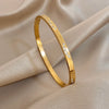 Chic Gold Color Simple 316L Stainless Steel Bangles Bracelets for Women Charm Zircon Jewelry Gift - Image 13