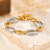 Charms Big And Small Oval Chain Bracelets For Women Girls Stainless Steel Interwoven Gold Color Handmade Links Jewelry Gift - Image 6