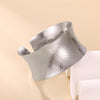 Wide Cuff Bracelet For Women Hammered Silvery Color Embossed Star Open Bangle Accessories Jewelry Party Gifts - Image 3