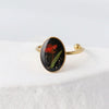 Stainless Steel Dried Flower Oval Rings For Women Eternal Flower Open Finger Ring Jewelry Wedding Band Gift - Image 7