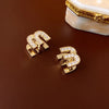 Double-sided Zircon Dripping M Letter Light Hoop Earrings French Personality DesignTemperament Earring K - Image 1