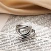 Vintage Stainless Steel Rings for Women Punk Chunky Irregular Smooth Adjustable Open Ring Jewelry Weddings Gifts - Image 56