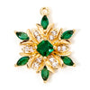 1 Piece Brass Christmas Charms Snowflake Clear Cubic Zirconia Multicolor Rhinestone Pendants For Necklace Making 20.5mm x 16mm - Image 16