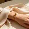 Minimalist Gold Plated Knot Cuff Bangle Bracelets For Women Stainless Steel Jewelry For Female - Image 3