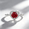 Heart Ring Set with Diamonds Open Ring Women's Silver Adjustable Wedding Ring Jewelry - Image 13