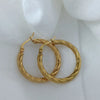 Stainless Steel Plated with Gold Plated Twist Hoop Earrings for Women, Simple Ear Ring Jewelry - Image 5