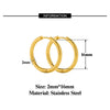 Stainless Steel Hoop Earrings Set 10 Pieces 8mm to 20mm - Image 26