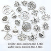 10/22-Piece Antique Silvery Lotus Charms Pendant Set for Handmade Jewelry Crafting (Necklaces/Bracelets/Earrings) - Image 2