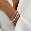 2Pcs/Set Elegant Imitation Pearl Crystal Chain Bracelets for Women Shinny Rhinestone Heart Pendant Bracelet Jewelry Gift - Image 1