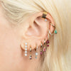 Gold Silver Color Teardrop Slim Zircon Drop Earrings For Women Hoop Colorful Earring Party Jewelry - Image 3