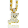 Hip Hop Aggressive Bear Pendants Necklaces with Miami Cuban Link Chain Brown Bear Men's Women Choker Collar Jewelry Accessories - Image 6